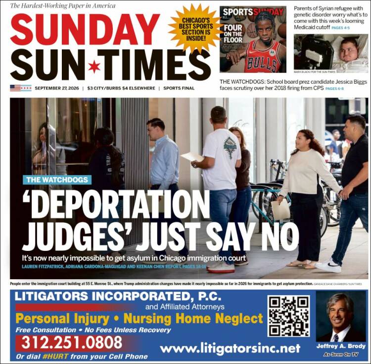 Portada de Chicago Sun-Times (USA)