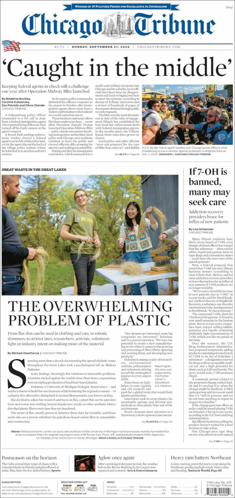 Portada de Chicago Tribune (USA)
