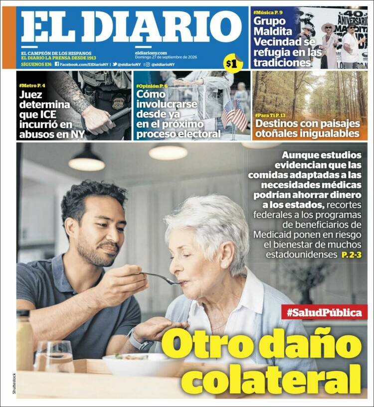 Portada de El Diario NY (&Eacute;tats-Unis)