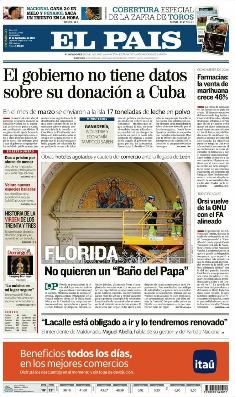 Portada de El País (Uruguay)
