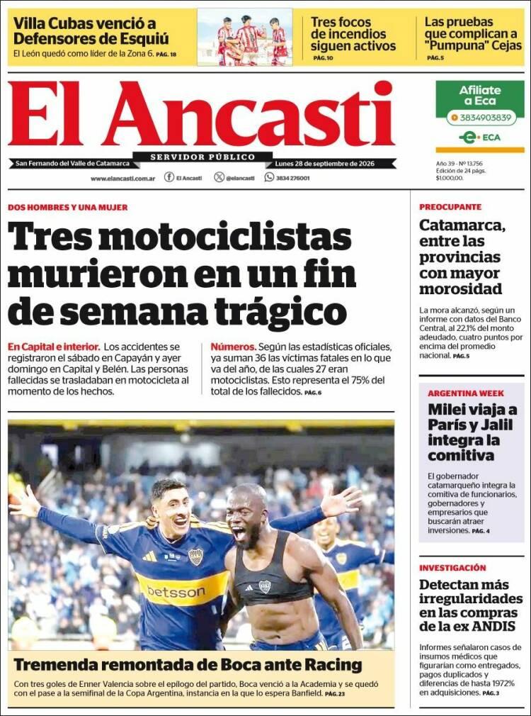 Portada de El Ancasti (Argentina)