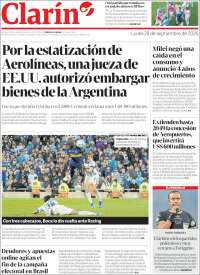 Portada de Clarín (Argentina)