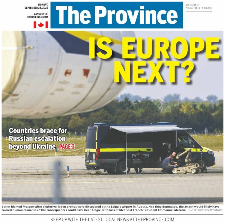 Portada de The Province (Canad&aacute;)