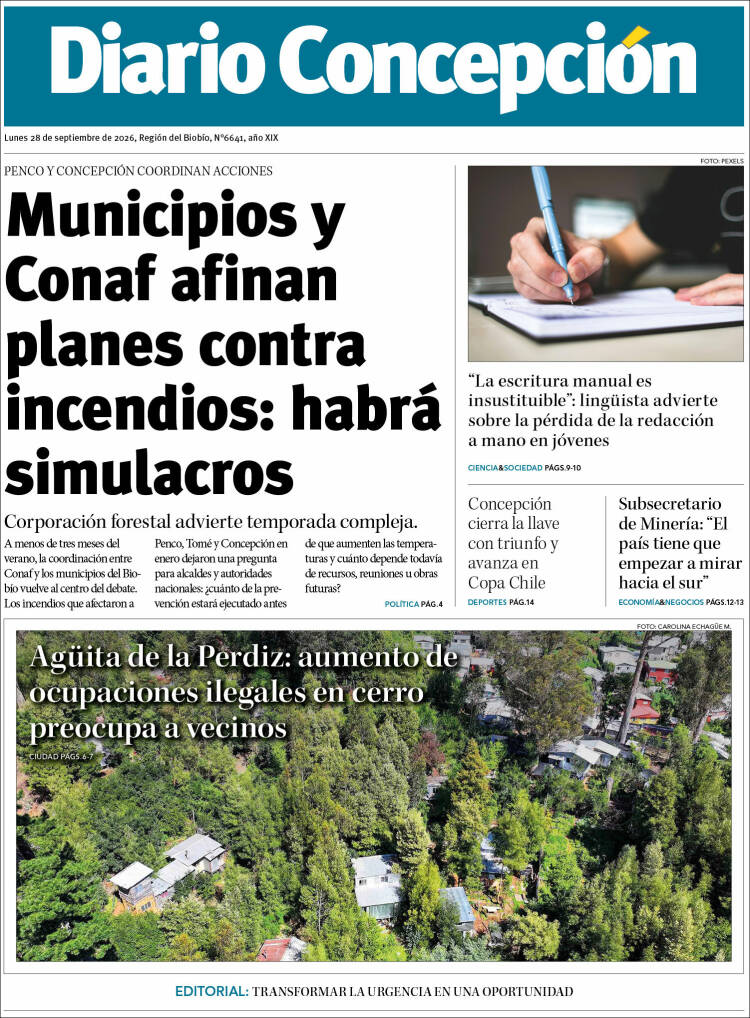 Portada de Diario de Concepción (Chile)
