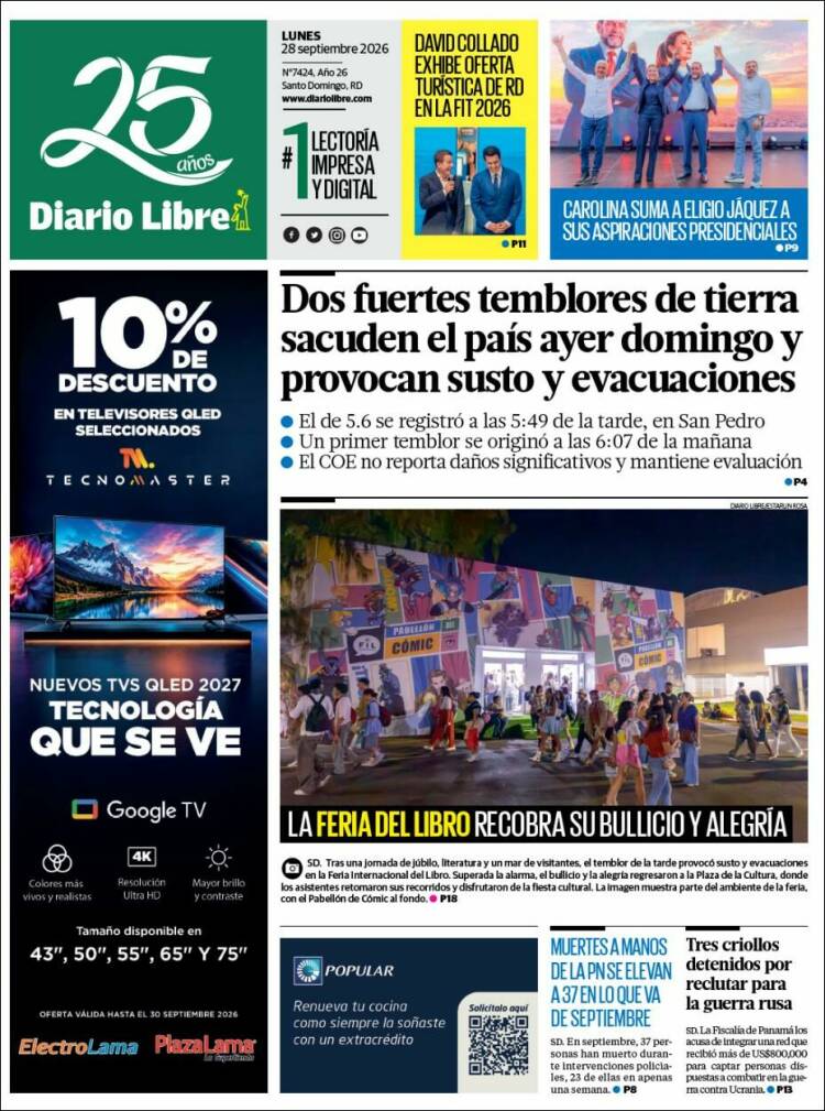 Portada de Diario Libre (R. Dominicana)