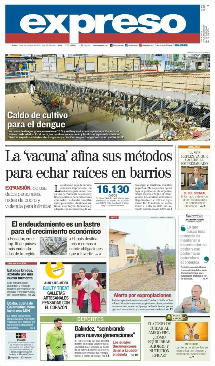 Portada de Expreso (Ecuador)