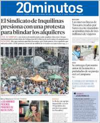 Portada de 20 Minutos - Sevilla (Espa&ntilde;a)