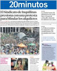 Portada de 20 Minutos - Valencia (Espa&ntilde;a)