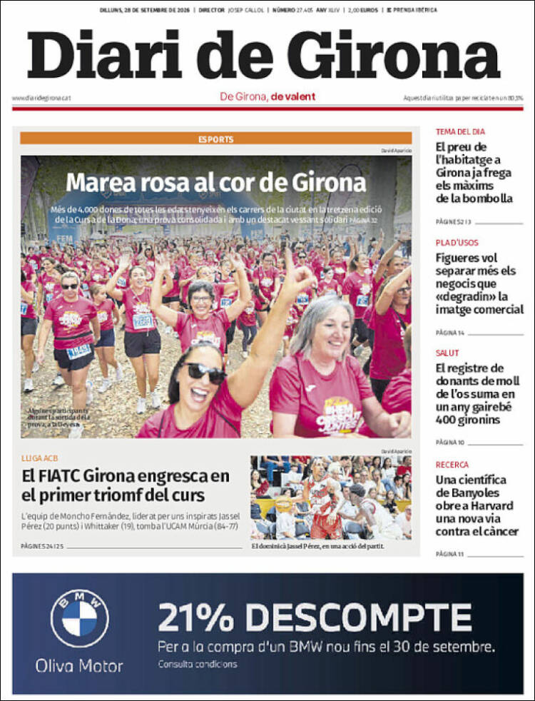 Portada de Diari de Girona (Espa&ntilde;a)