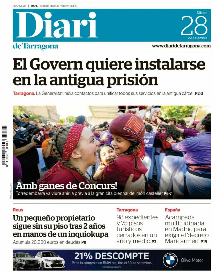 Portada de Diari de Tarragona (Espa&ntilde;a)