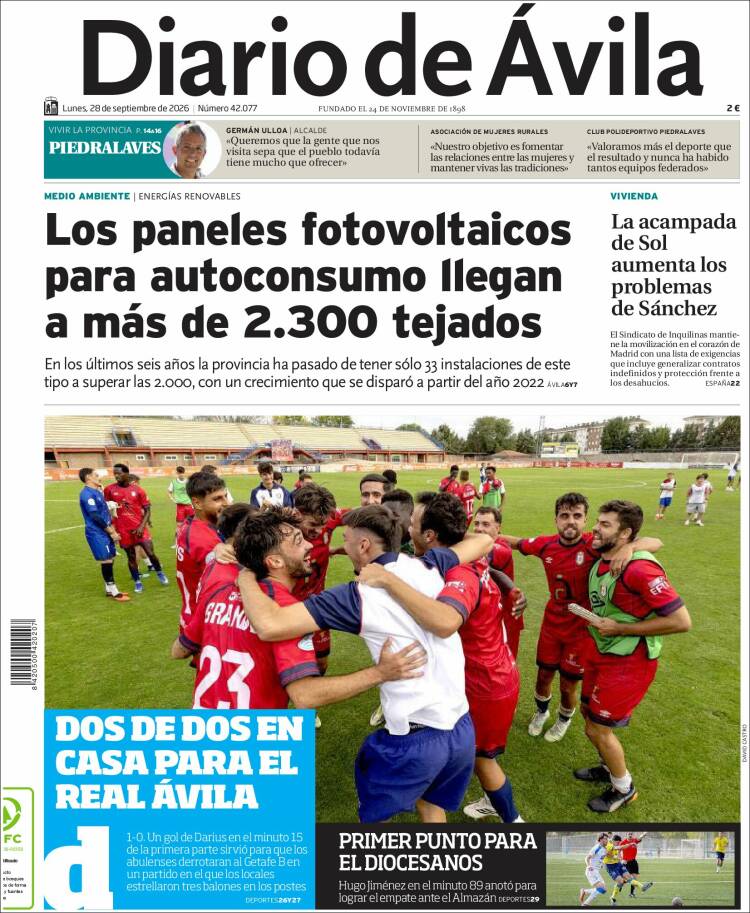 Portada de Diario de Ávila (Espa&ntilde;a)