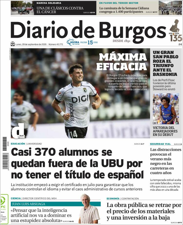 Portada de Diario de Burgos (Espa&ntilde;a)
