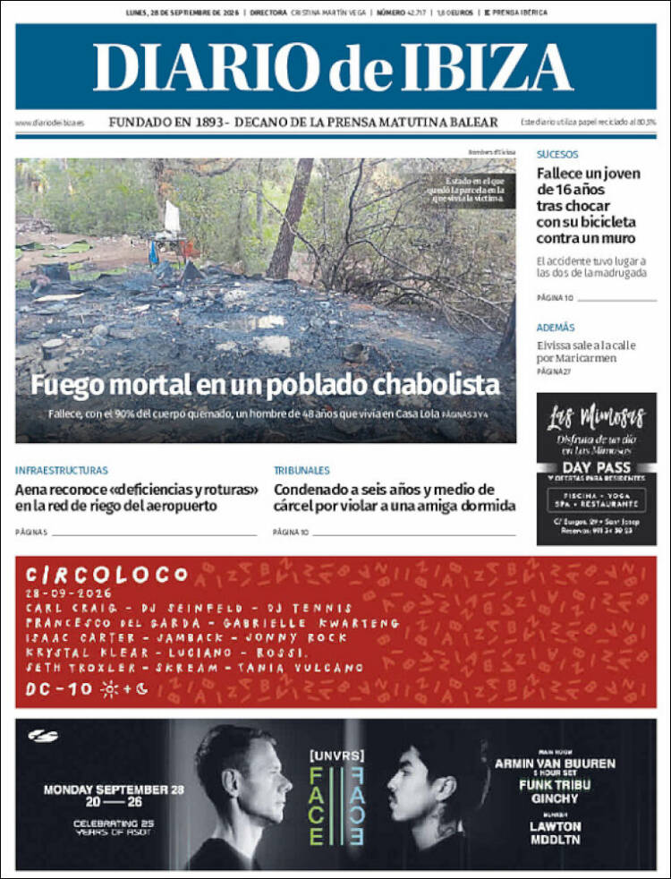 Portada de Diario de Ibiza (Espa&ntilde;a)