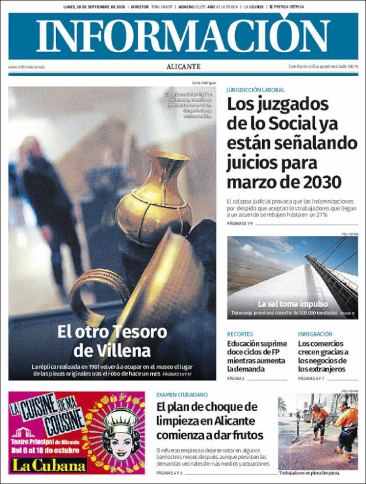 Portada de Diario Información (Espa&ntilde;a)