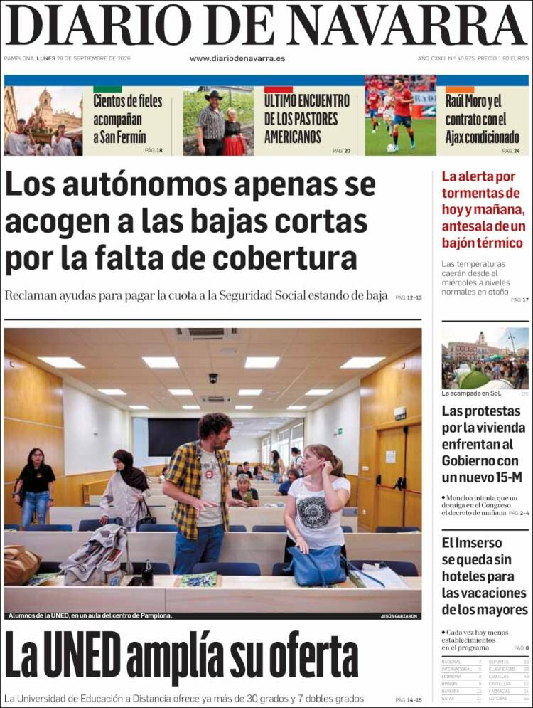 Portada de Diario de Navarra (Espa&ntilde;a)
