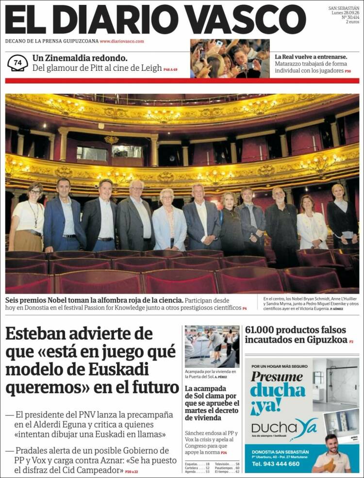 Portada de Diario Vasco (Espa&ntilde;a)