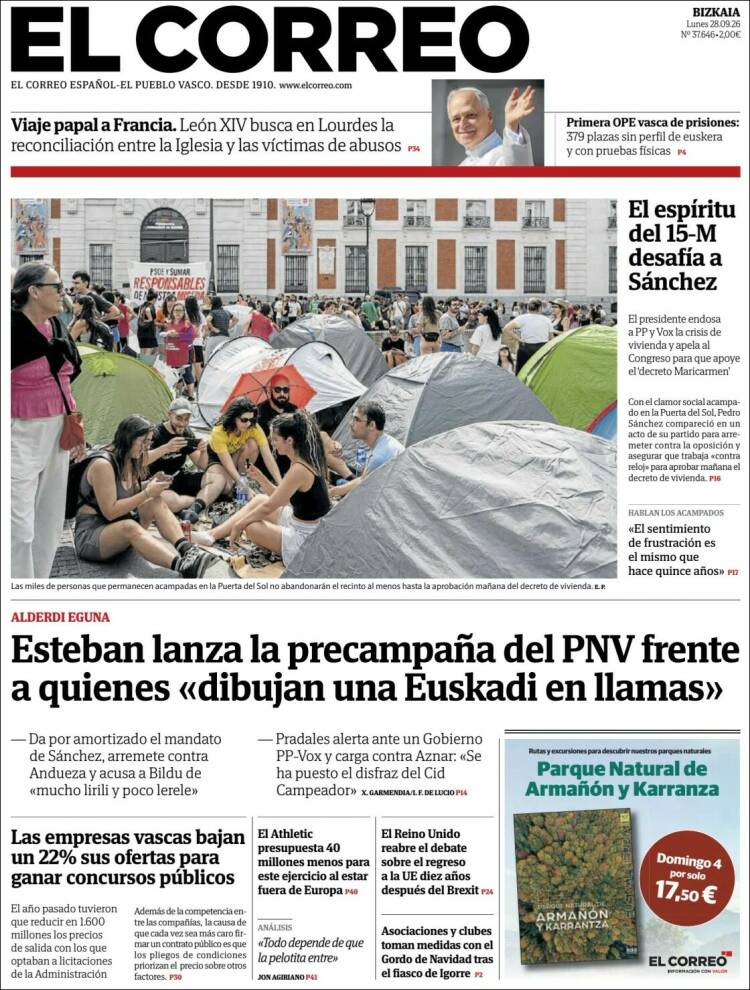 Portada de El Correo (Espa&ntilde;a)