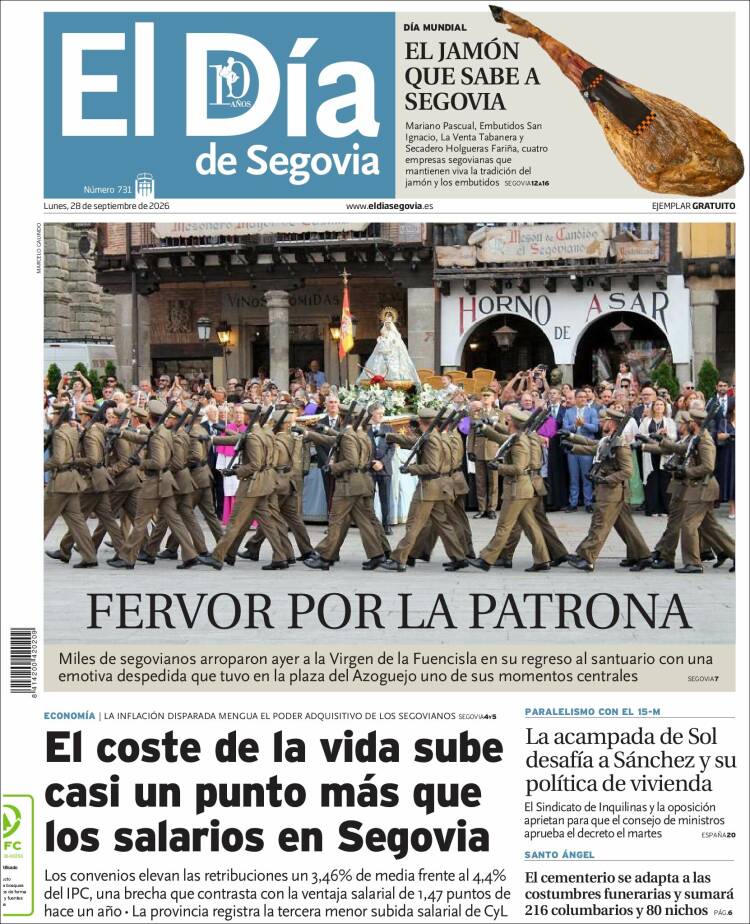 Portada de El Día de Segovia (Espa&ntilde;a)
