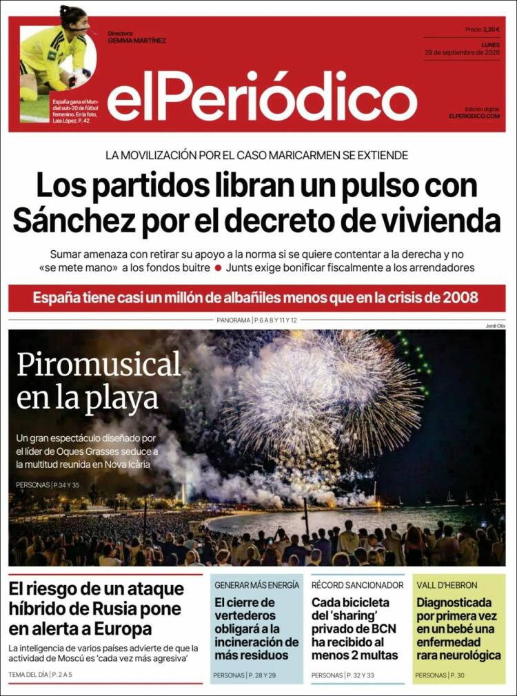 Portada de El Periódico (Espa&ntilde;a)