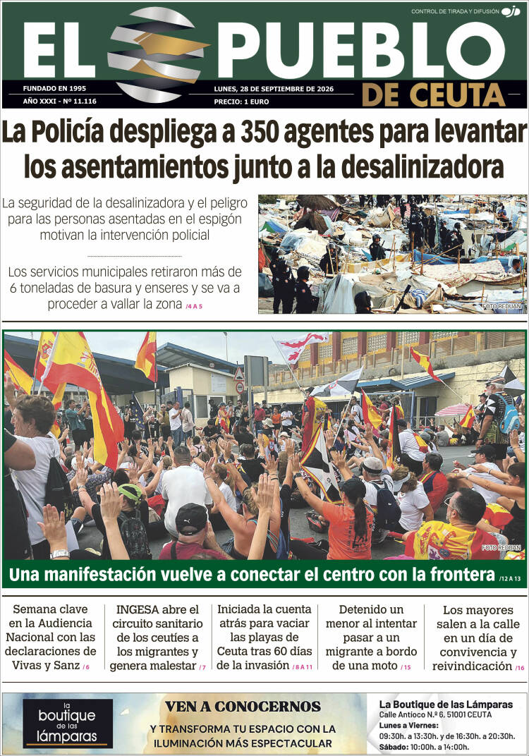 Portada de El Pueblo de Ceuta (Espa&ntilde;a)