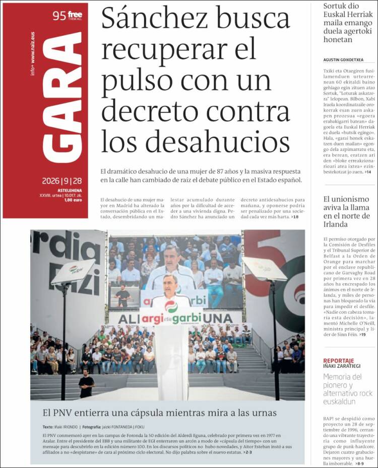 Portada de Gara (Espa&ntilde;a)
