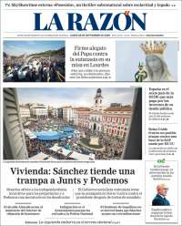 Portada de La Razón (Spain)