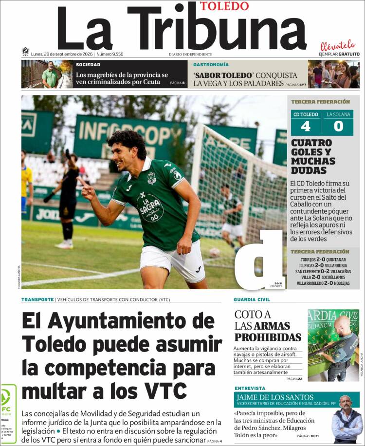 Portada de La Tribuna de Toledo (Espa&ntilde;a)