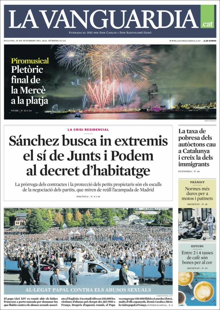 Portada de La Vanguardia (Espa&ntilde;a)