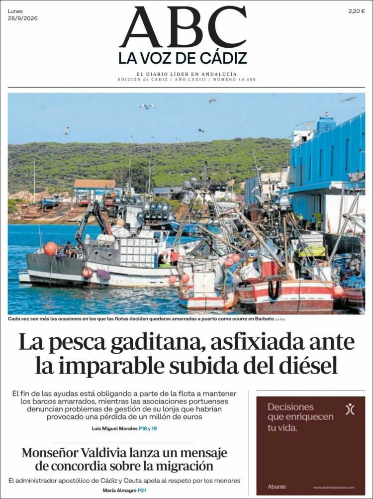 Portada de La Voz de Cádiz (Espa&ntilde;a)