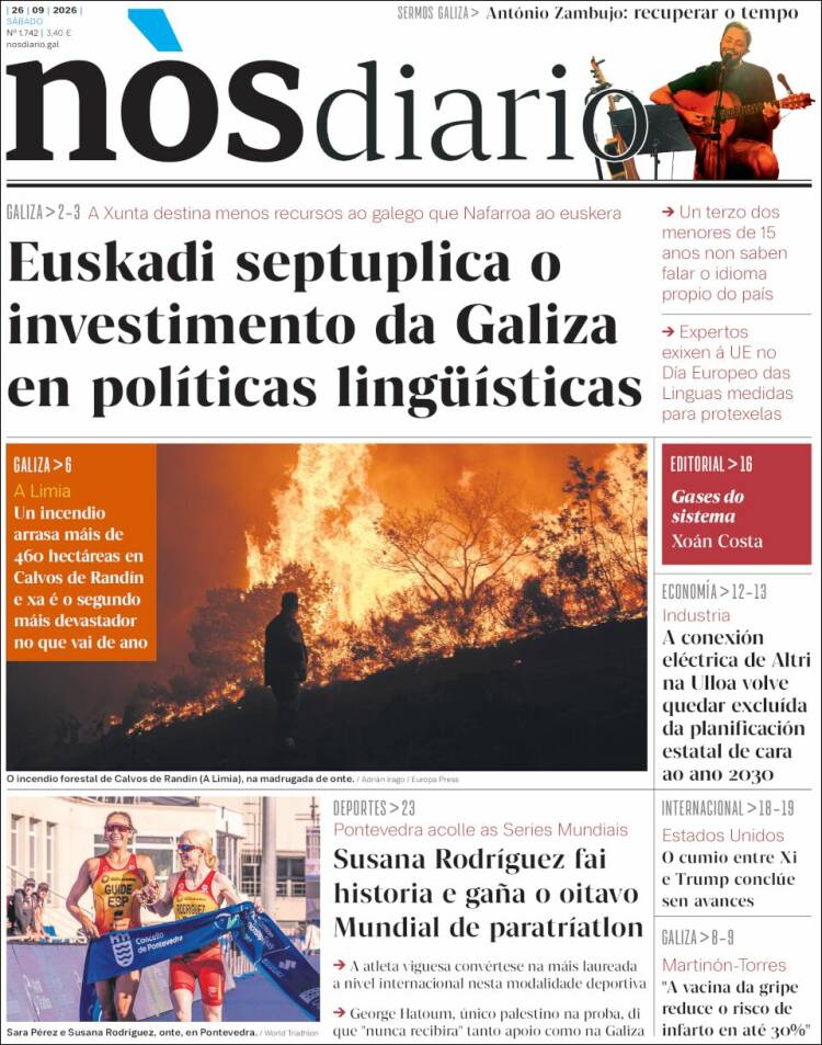 Portada de Nòs Diario (Espa&ntilde;a)