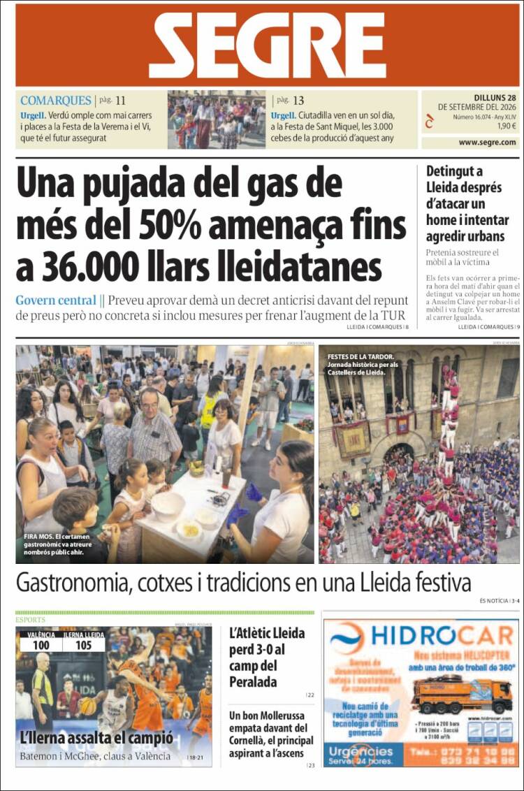 Portada de Segre (Espa&ntilde;a)