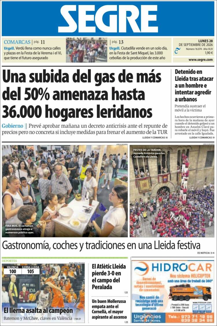 Portada de Segre  (Espa&ntilde;a)