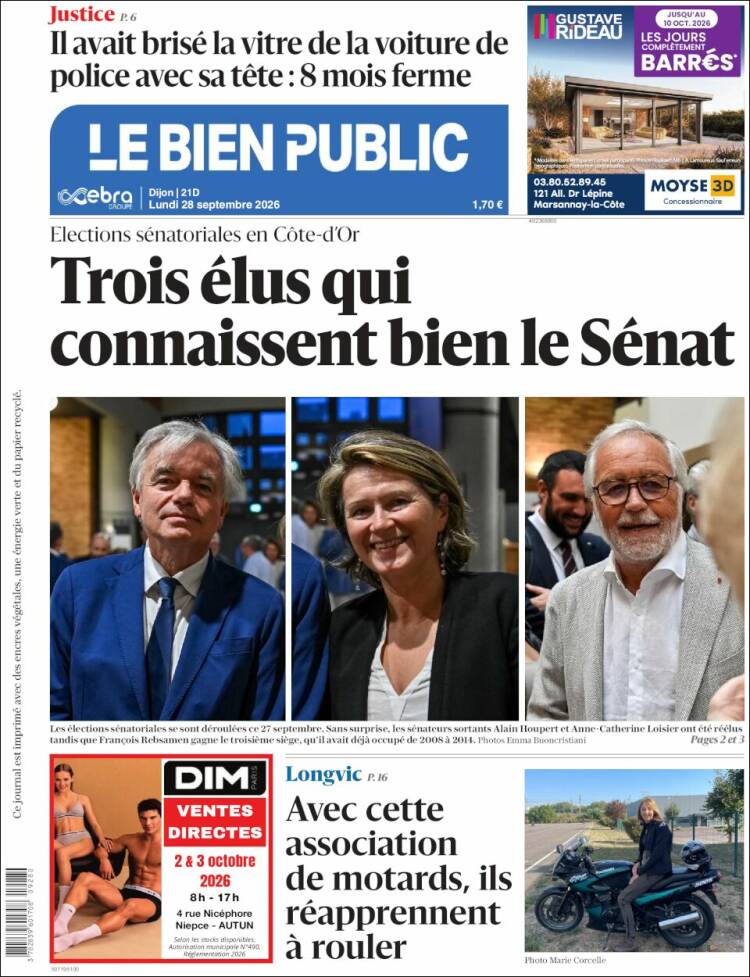 Portada de Le Bien Public (Francia)