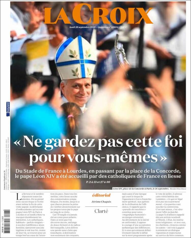 Portada de La Croix (Francia)