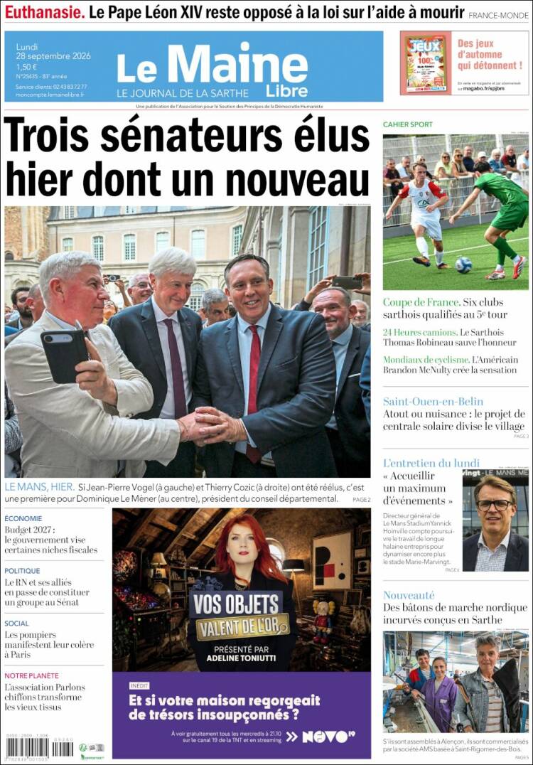 Portada de Le Maine Libre (Francia)
