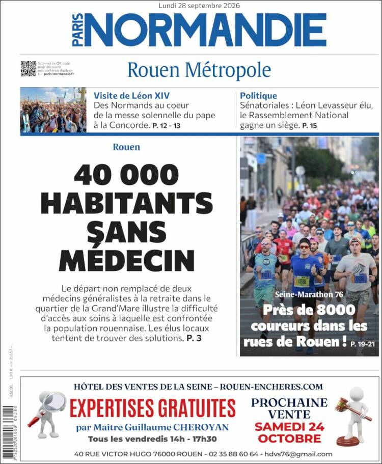 Portada de Paris Normandie (Francia)