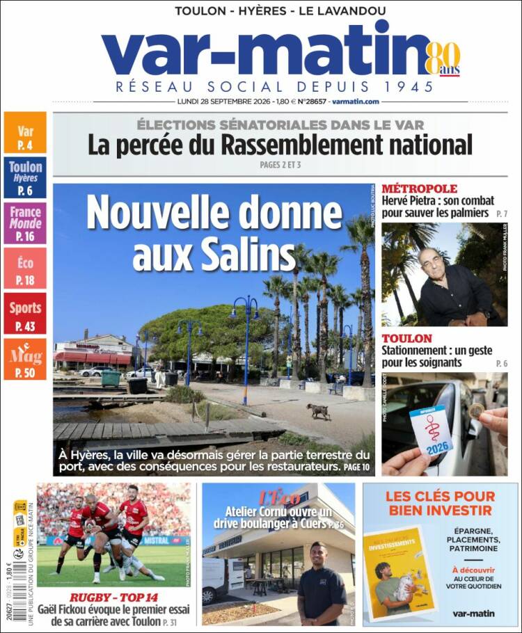 Portada de Var-Matin (Francia)
