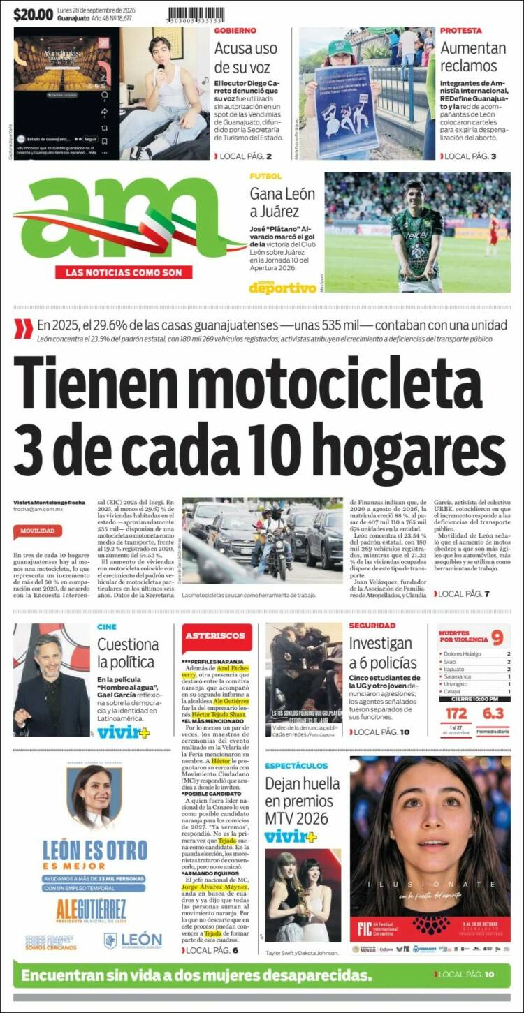 Portada de Al Día A.M. (M&eacute;xico)