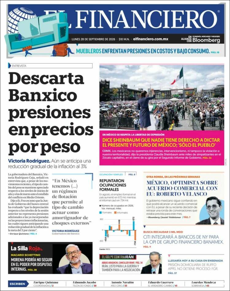 Portada de El Financiero (M&eacute;xico)