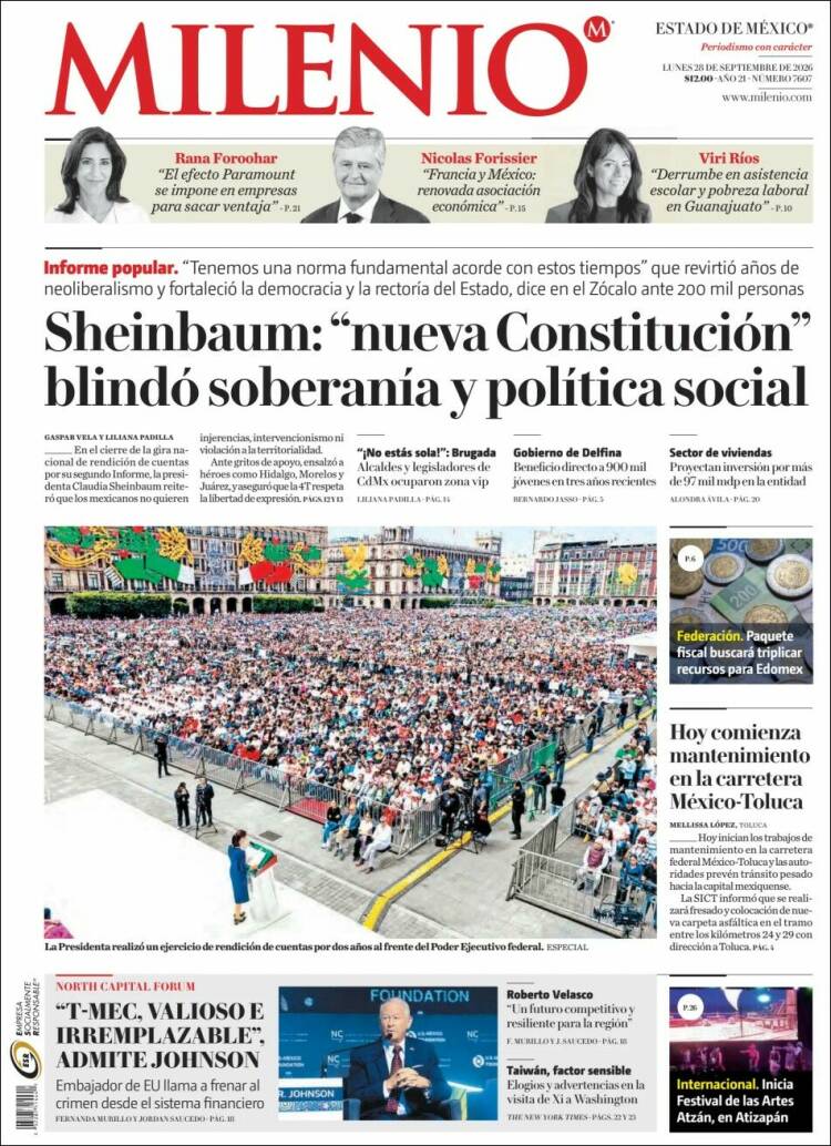 Portada de Milenio - Estado de México (M&eacute;xico)