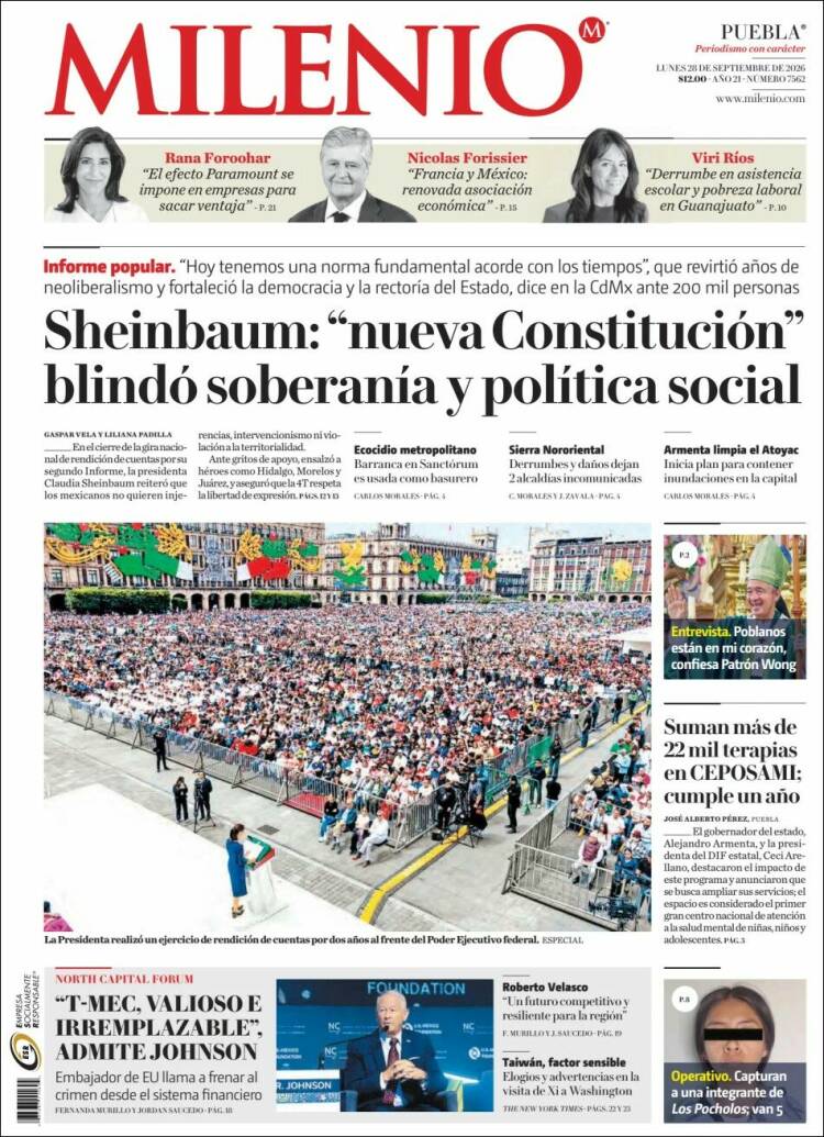 Portada de Milenio de Puebla (M&eacute;xico)