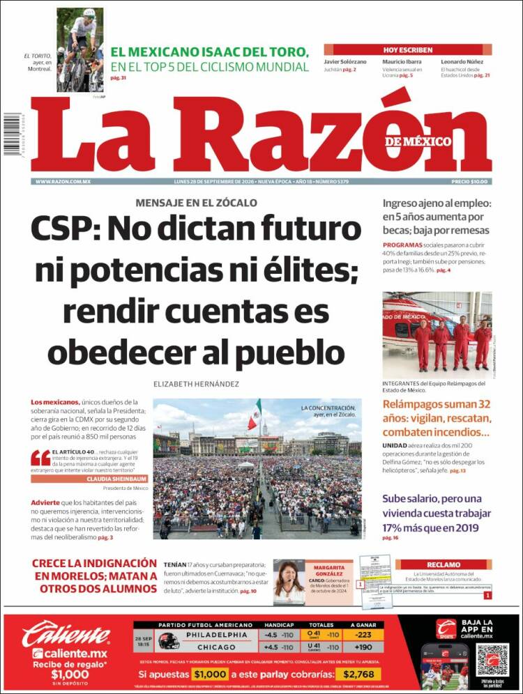 Portada de La Razón (M&eacute;xico)