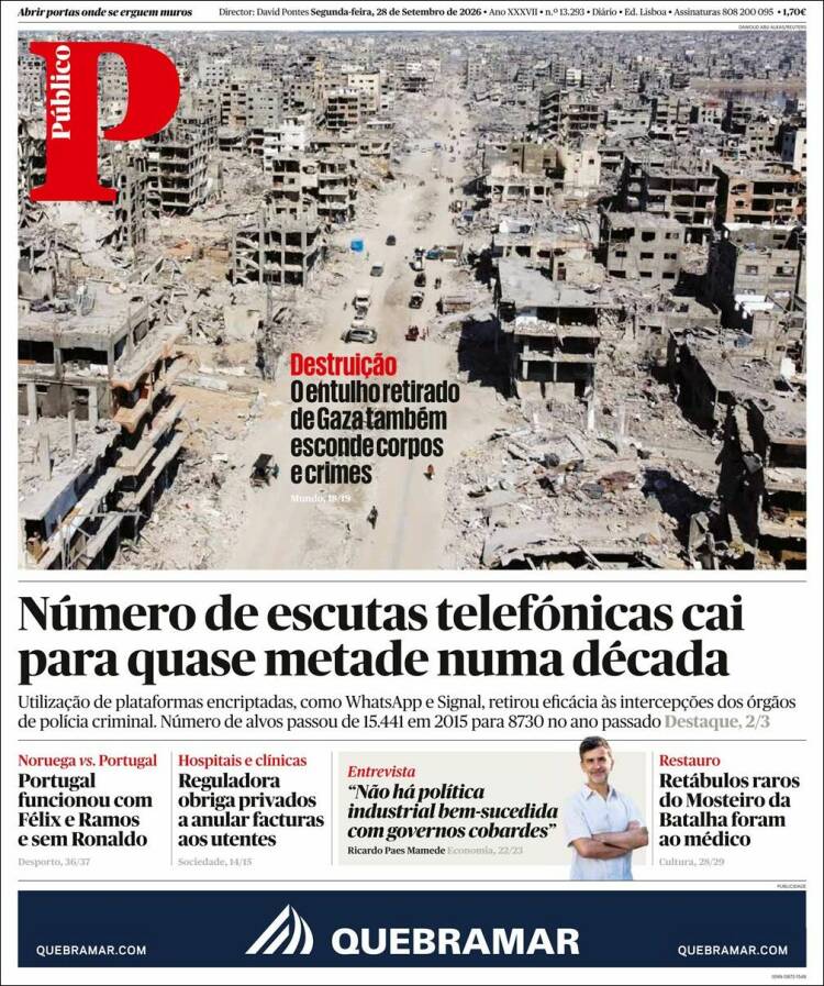 Portada de Público (Portugal)