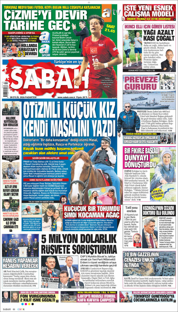 Portada de Sabah (Turqu&iacute;a)
