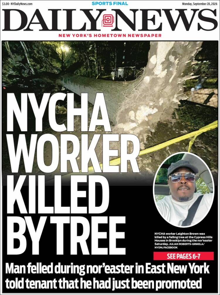 Portada de Daily News - New York (USA)
