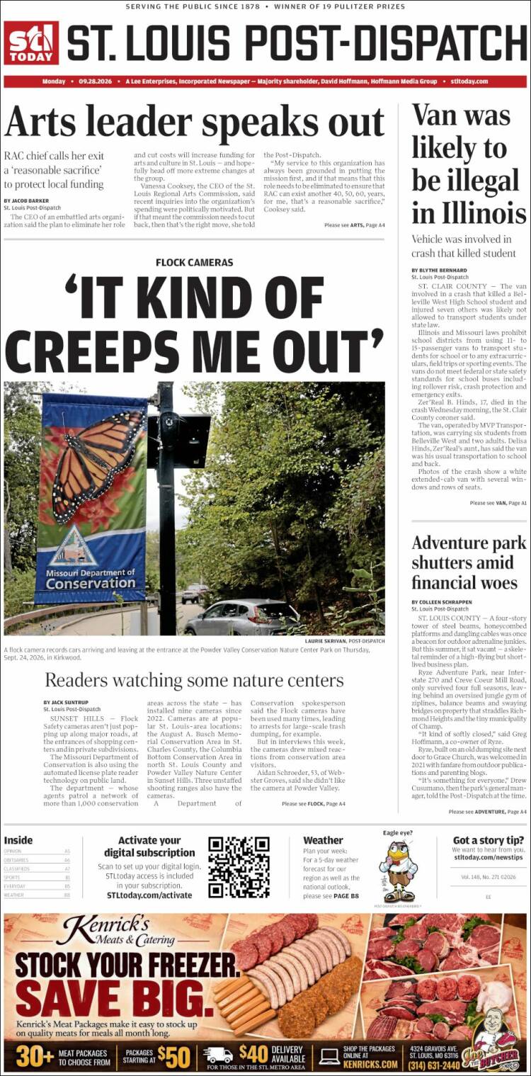 Portada de St. Louis Post-Dispatch (USA)