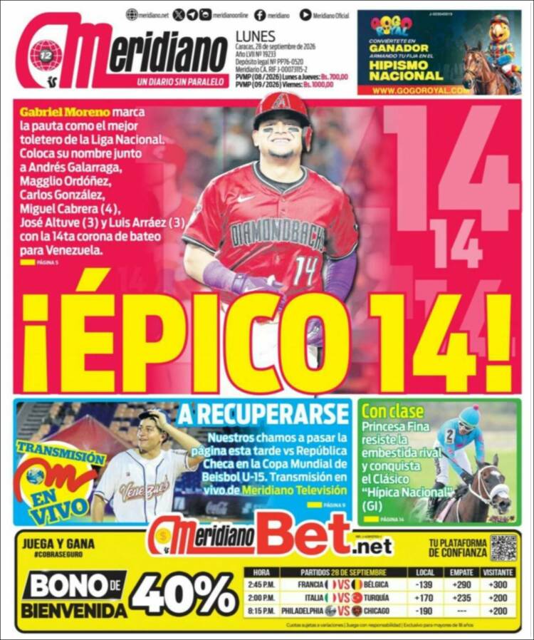 Portada de Meridiano (Venezuela)