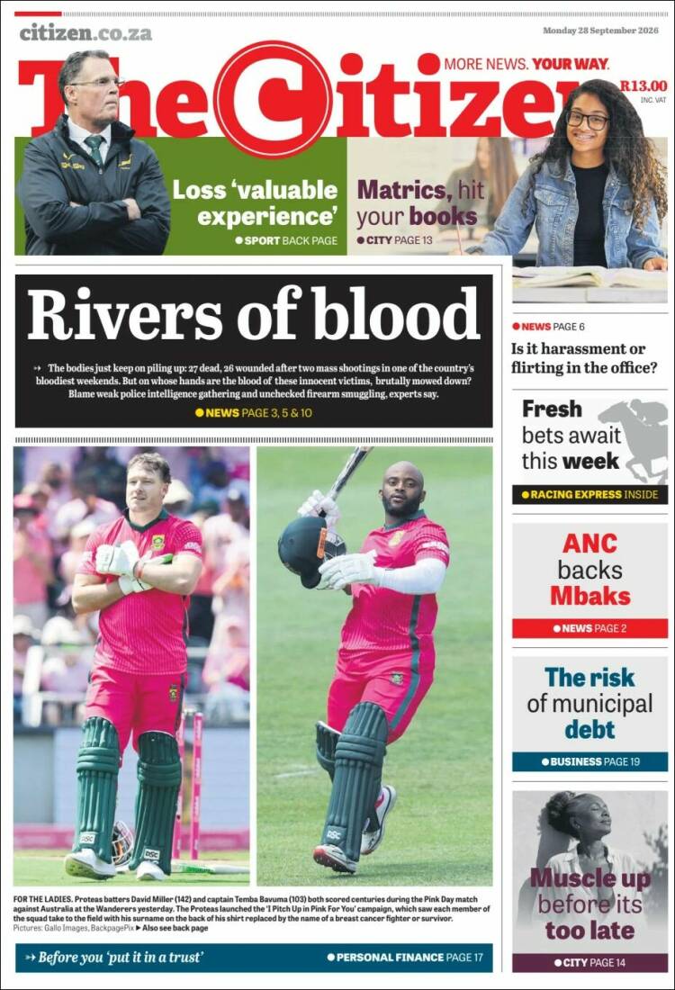 Portada de The Citizen (Sud&aacute;frica)