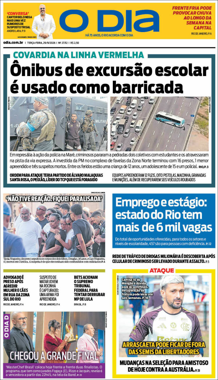 Portada de O Dia (Brasil)