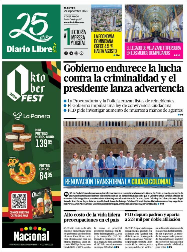 Portada de Diario Libre (R. Dominicana)